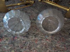 WAS Benson. Rare pair of brass wall lights with the original Powell flint shades - Thumbnail 19