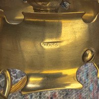 WAS Benson. Rare pair of brass wall lights with the original Powell flint shades - Thumbnail 21