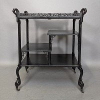 Aesthetic Movement Japanese Tea Trolley with River Scene Decoration - Thumbnail 2