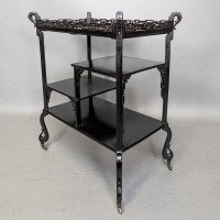 Aesthetic Movement Japanese Tea Trolley with River Scene Decoration - Thumbnail 3