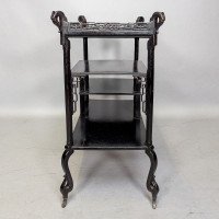 Aesthetic Movement Japanese Tea Trolley with River Scene Decoration - Thumbnail 4