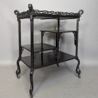 Aesthetic Movement Japanese Tea Trolley with River Scene Decoration - Thumbnail 5