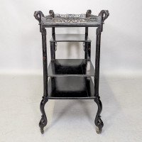 Aesthetic Movement Japanese Tea Trolley with River Scene Decoration - Thumbnail 8
