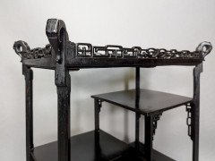 Aesthetic Movement Japanese Tea Trolley with River Scene Decoration - Thumbnail 16