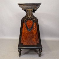 An Aesthetic Movement Amboyna & Ebonized Music Cabinet with Incised & Gilt Decoration - Thumbnail 16