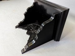 Aesthetic Movement – Ebonised Wall Shelf with Hand-Carved Floral Decoration - Thumbnail 3