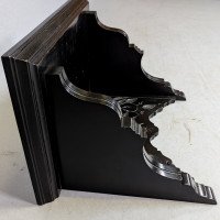 Aesthetic Movement – Ebonised Wall Shelf with Hand-Carved Floral Decoration - Thumbnail 5