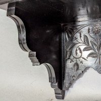 Aesthetic Movement – Ebonised Wall Shelf with Hand-Carved Floral Decoration - Thumbnail 8