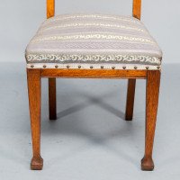 Liberty & Co., Six English Arts & Crafts Oak Dining Chairs with Heart Cut-Outs - Thumbnail 17