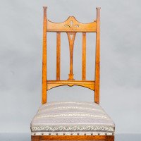 Liberty & Co., Six English Arts & Crafts Oak Dining Chairs with Heart Cut-Outs - Thumbnail 14