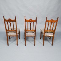 Liberty & Co., Six English Arts & Crafts Oak Dining Chairs with Heart Cut-Outs - Thumbnail 23