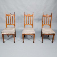Liberty & Co., Six English Arts & Crafts Oak Dining Chairs with Heart Cut-Outs - Thumbnail 21