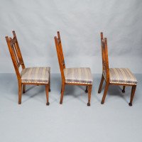 Liberty & Co., Six English Arts & Crafts Oak Dining Chairs with Heart Cut-Outs - Thumbnail 24