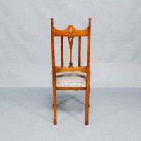Liberty & Co., Six English Arts & Crafts Oak Dining Chairs with Heart Cut-Outs - Thumbnail 10