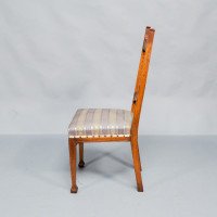 Liberty & Co., Six English Arts & Crafts Oak Dining Chairs with Heart Cut-Outs - Thumbnail 8