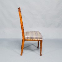 Liberty & Co., Six English Arts & Crafts Oak Dining Chairs with Heart Cut-Outs - Thumbnail 12