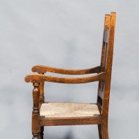 Liberty & Co., A Set of Six Arts & Crafts Oak Arrowhead Rush Seat Dining Chairs - Thumbnail 16