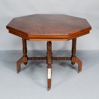Bruce Talbert, in the Style Of. An Aesthetic Movement Walnut & Gilt Octagonal Centre Table - Thumbnail 7