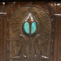 Jesson Birkett, Attributed – Arts and Crafts Copper Fireside Log Box and Seat - Thumbnail 13