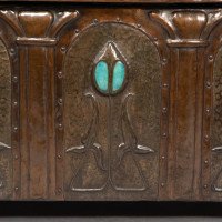 Jesson Birkett, Attributed – Arts and Crafts Copper Fireside Log Box and Seat - Thumbnail 14
