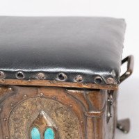 Jesson Birkett, Attributed – Arts and Crafts Copper Fireside Log Box and Seat - Thumbnail 32