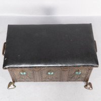 Jesson Birkett, Attributed – Arts and Crafts Copper Fireside Log Box and Seat - Thumbnail 33