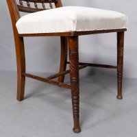 Bruce Talbert (1838-1881) Probably for Gillows of Lancaster & London. A Set of Eight English Aesthetic Movement Walnut Dining Chairs - Thumbnail 21