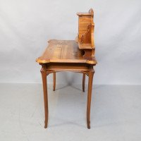 Emile Galle. An Art Nouveau Walnut Writing Desk with Exceptional Inlaid Scenery - Thumbnail 3