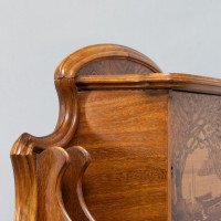 Emile Galle. An Art Nouveau Walnut Writing Desk with Exceptional Inlaid Scenery - Thumbnail 13