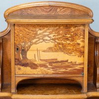 Emile Galle. An Art Nouveau Walnut Writing Desk with Exceptional Inlaid Scenery - Thumbnail 17