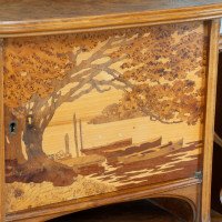 Emile Galle. An Art Nouveau Walnut Writing Desk with Exceptional Inlaid Scenery - Thumbnail 20