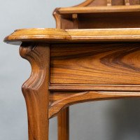 Emile Galle. An Art Nouveau Walnut Writing Desk with Exceptional Inlaid Scenery - Thumbnail 28
