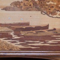 Emile Galle. An Art Nouveau Walnut Writing Desk with Exceptional Inlaid Scenery - Thumbnail 35