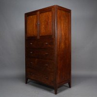 Betty Joel, attributed. Arts & Crafts Oak Tallboy & Matching Petite Chest of Drawers - Thumbnail 4