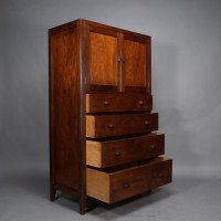 Betty Joel, attributed. Arts & Crafts Oak Tallboy & Matching Petite Chest of Drawers - Thumbnail 7