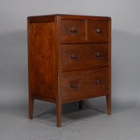 Betty Joel, attributed. Arts & Crafts Oak Tallboy & Matching Petite Chest of Drawers - Thumbnail 11