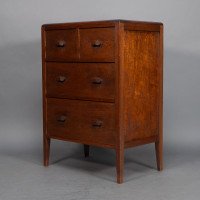 Betty Joel, attributed. Arts & Crafts Oak Tallboy & Matching Petite Chest of Drawers - Thumbnail 14