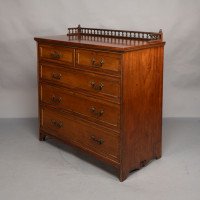 Bruce Talbert. Gillows & Co., a Rare Aesthetic Movement Walnut Chest of Drawers - Thumbnail 3