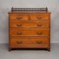 Bruce Talbert. Gillows & Co., a Rare Aesthetic Movement Walnut Chest of Drawers - Thumbnail 2