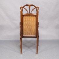 Louis Majorelle. An Art Nouveau Armchair in Carved Walnut Retaining the Original Period Fabric - Thumbnail 6