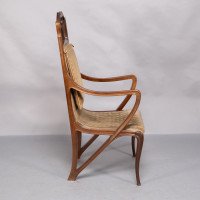 Louis Majorelle. An Art Nouveau Armchair in Carved Walnut Retaining the Original Period Fabric - Thumbnail 8