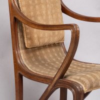 Louis Majorelle. An Art Nouveau Armchair in Carved Walnut Retaining the Original Period Fabric - Thumbnail 11