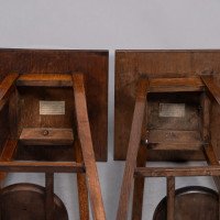 C. F. A. Voysey, attributed. Made & Retailed by Goodyers of Regent Street & New Bond Street London. A Rare Pair of Simple Arts & Crafts Oak Plant Stands - Thumbnail 13