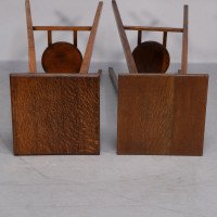 C. F. A. Voysey, attributed. Made & Retailed by Goodyers of Regent Street & New Bond Street London. A Rare Pair of Simple Arts & Crafts Oak Plant Stands - Thumbnail 15