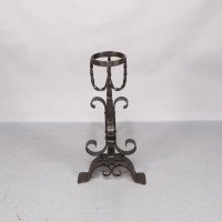 Aesthetic Movement. French. An Exceptional Pair of Hand Wrought Iron Fire Dogs - Thumbnail 9
