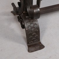 Aesthetic Movement. French. An Exceptional Pair of Hand Wrought Iron Fire Dogs - Thumbnail 14