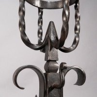 Aesthetic Movement. French. An Exceptional Pair of Hand Wrought Iron Fire Dogs - Thumbnail 18