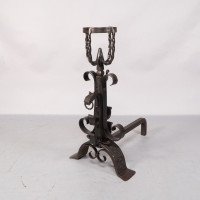 Aesthetic Movement. French. An Exceptional Pair of Hand Wrought Iron Fire Dogs - Thumbnail 19