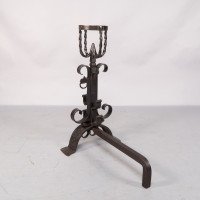 Aesthetic Movement. French. An Exceptional Pair of Hand Wrought Iron Fire Dogs - Thumbnail 21