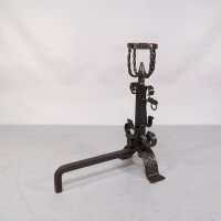 Aesthetic Movement. French. An Exceptional Pair of Hand Wrought Iron Fire Dogs - Thumbnail 23